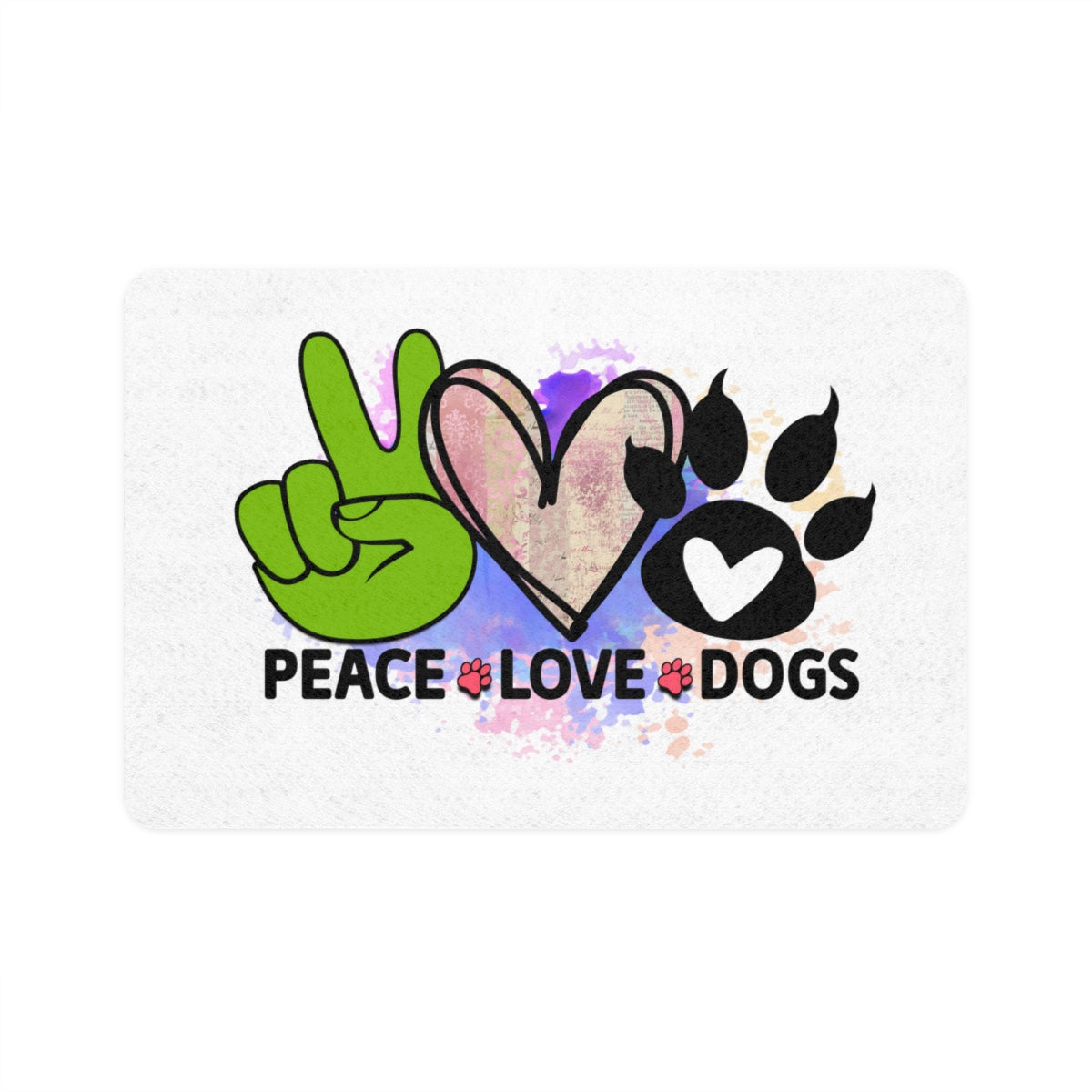 Peace Love Dogs Pet Food Mat – Non-Slip, Easy-to-Clean Dog Mat