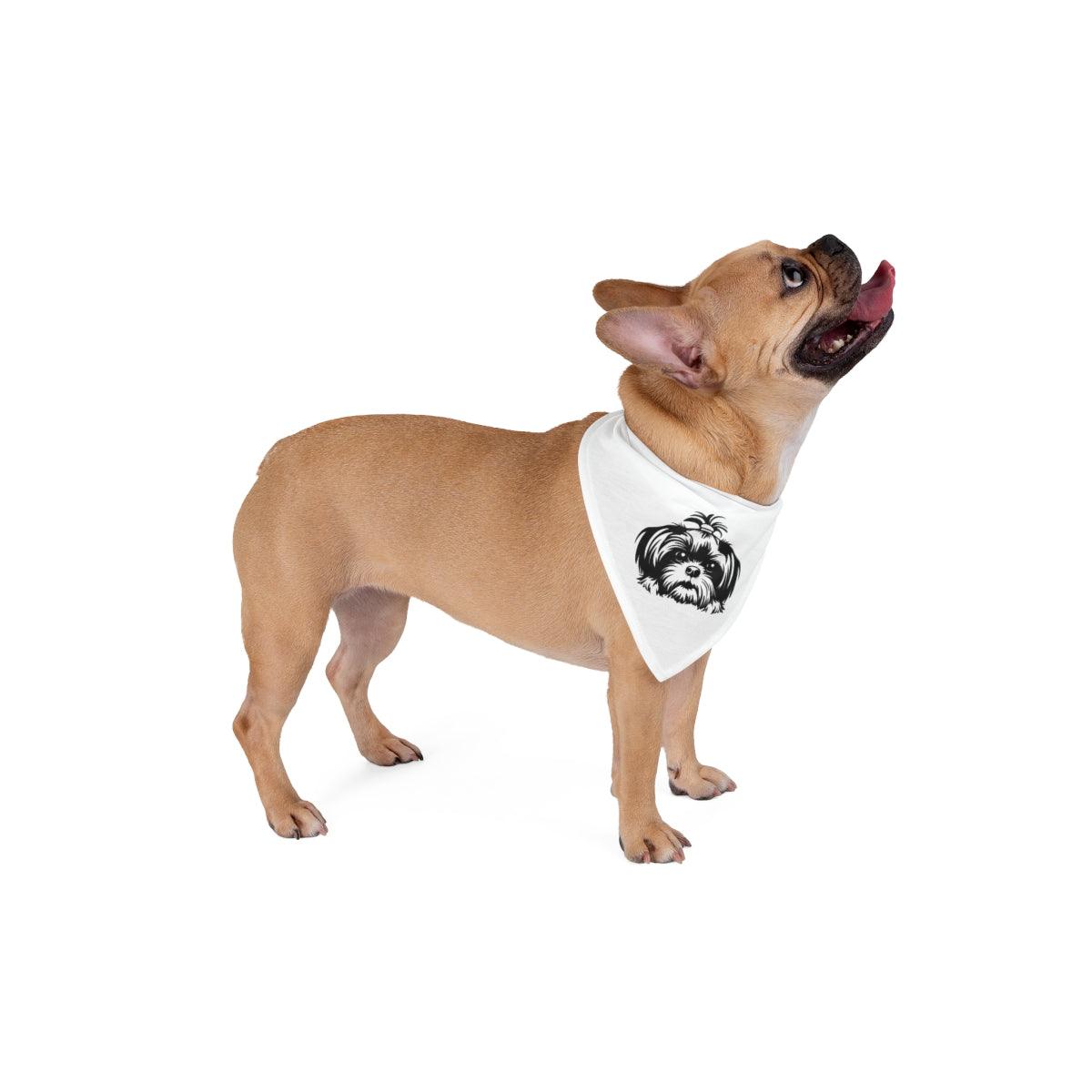 Shih-Tzu-Black-and White-white-Pet Bandana - Shih Tzu Gifts