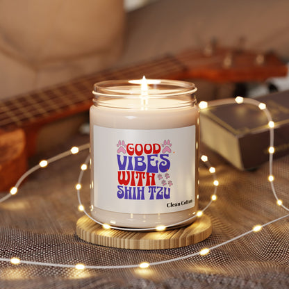 Good Vibes With Shih Tzu Scented Soy Candle – Dog Lover Gift