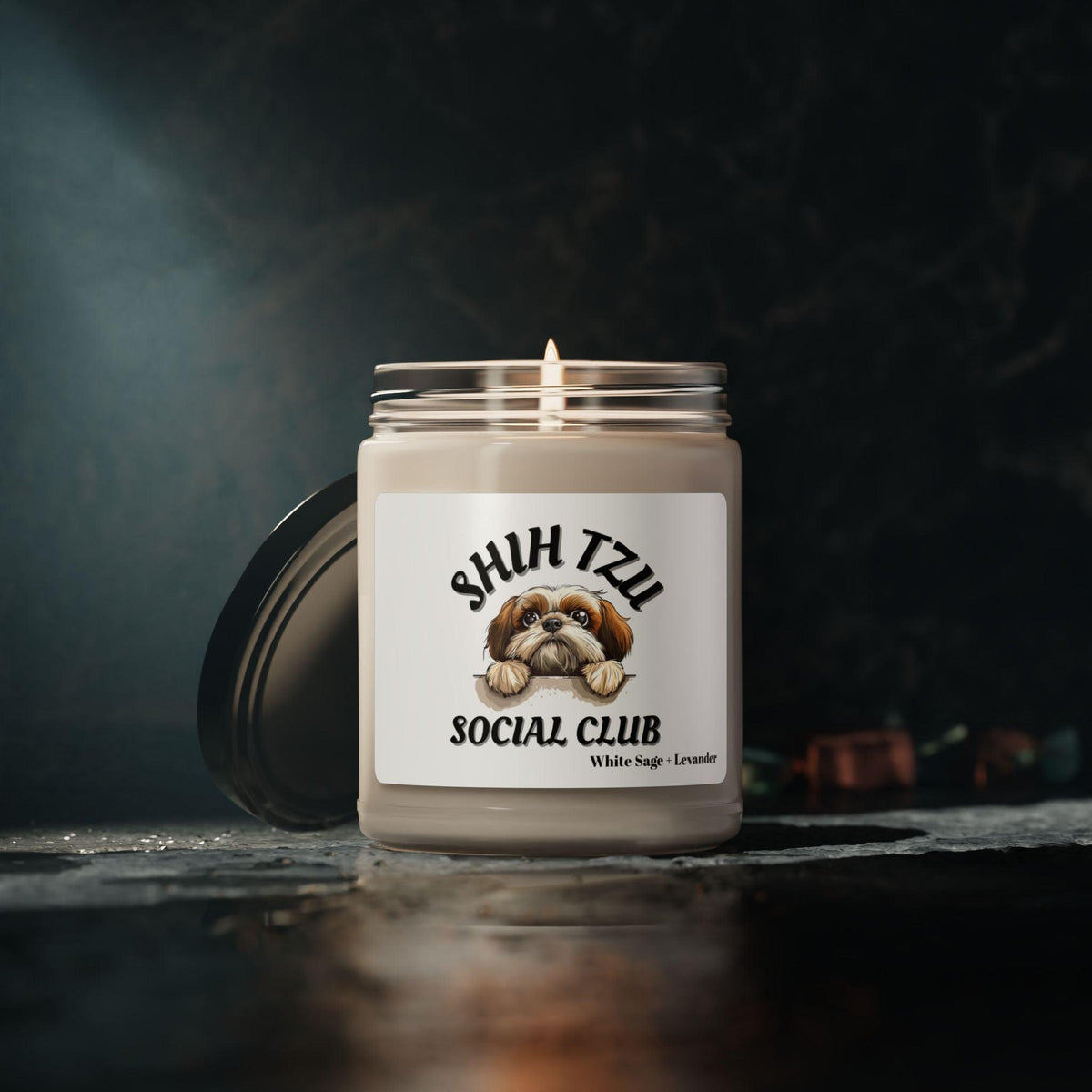 Shih Tzu Social Club Scented Soy Candle - Shih Tzu Gifts