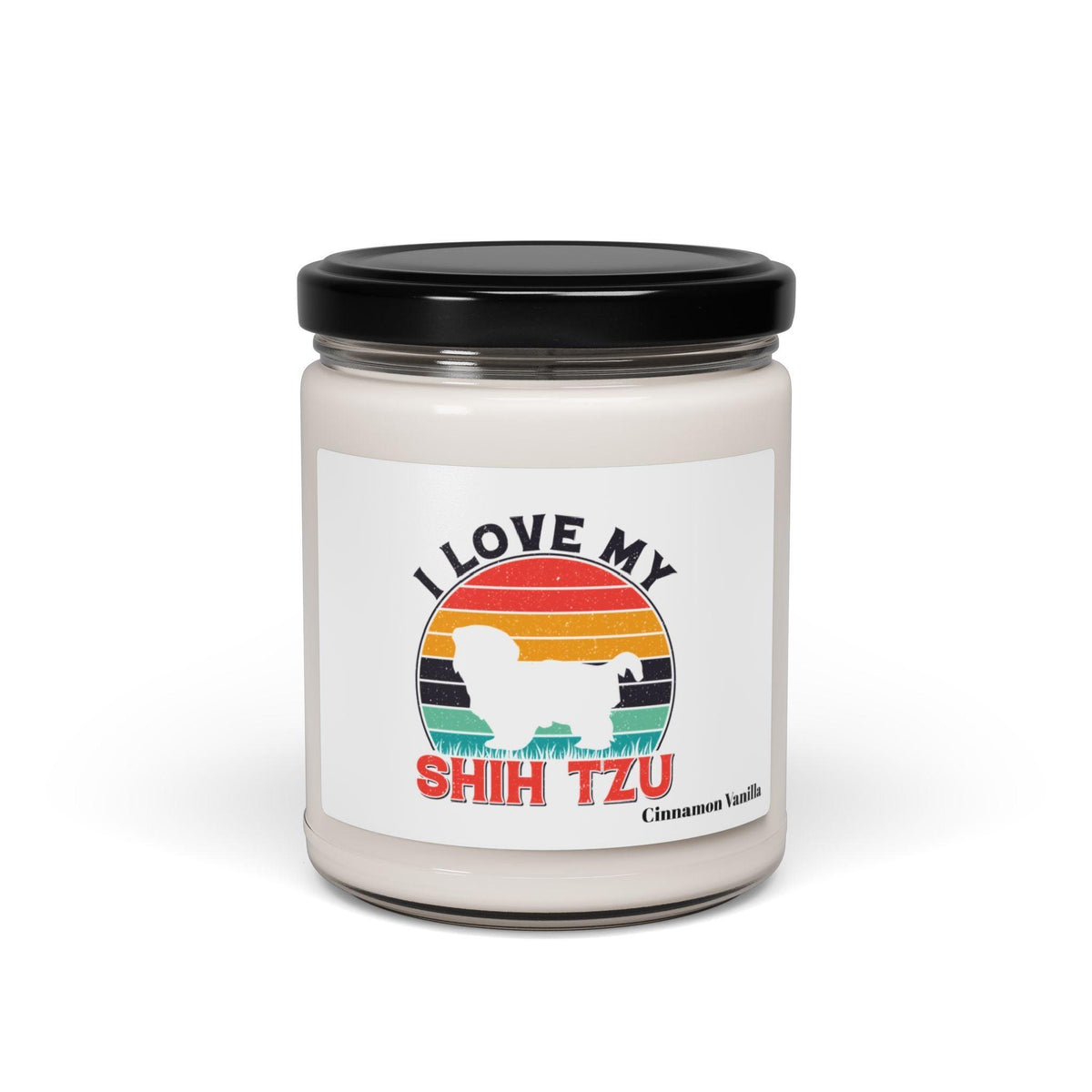 I Love My Shih Tzu With Rainbow Scented Soy Candle - Shih Tzu Gifts