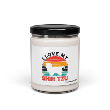 I Love My Shih Tzu With Rainbow Scented Soy Candle - Shih Tzu Gifts