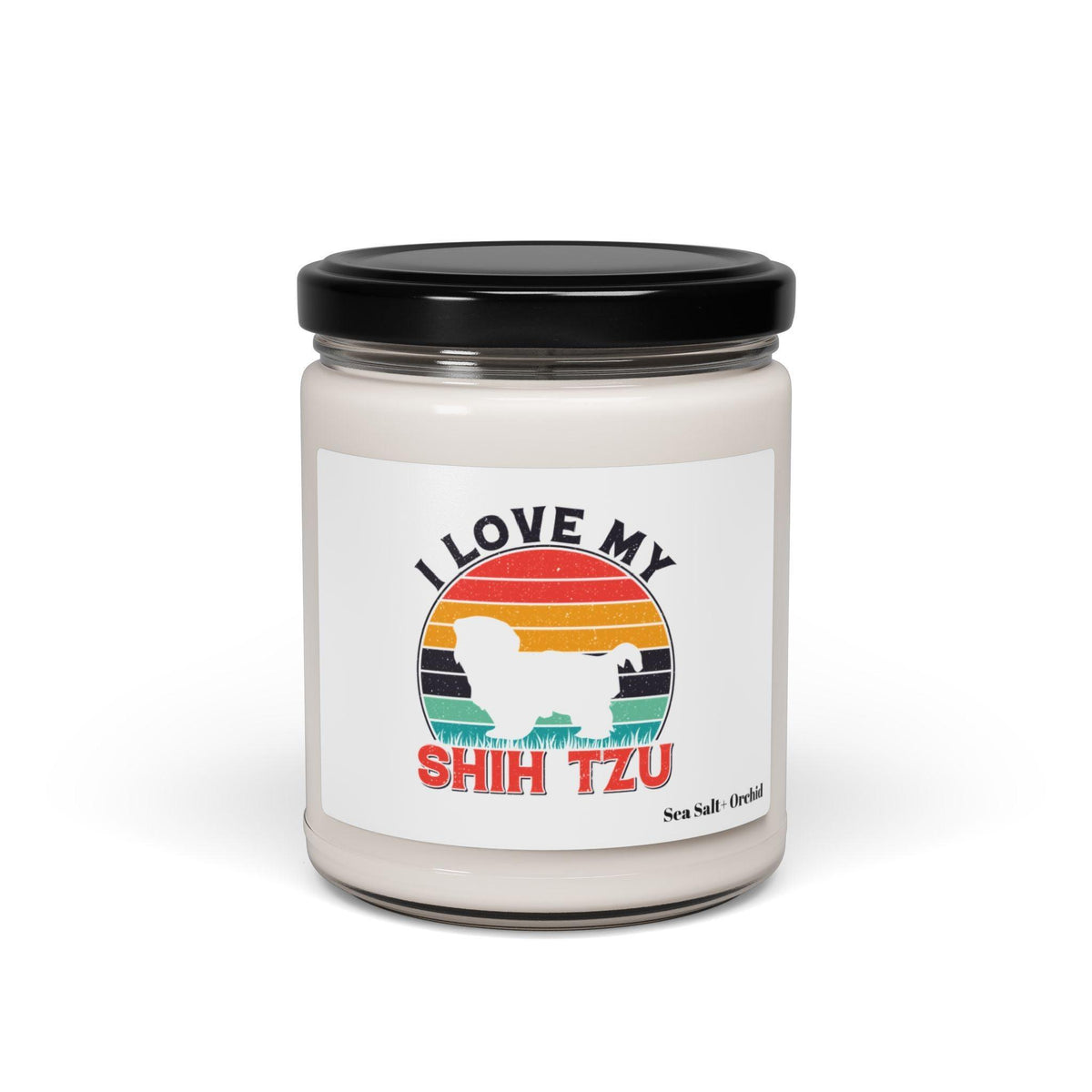I Love My Shih Tzu With Rainbow Scented Soy Candle - Shih Tzu Gifts
