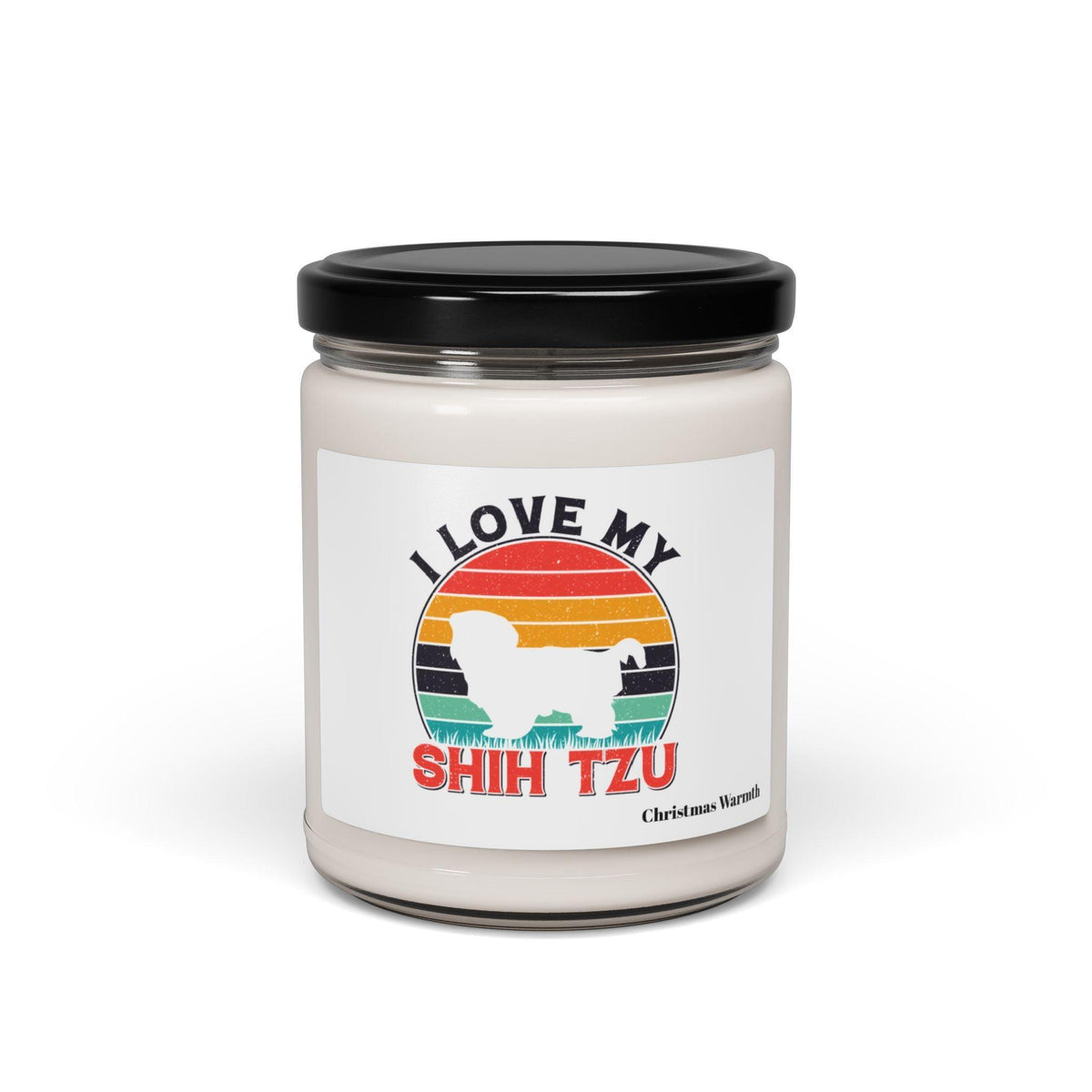 I Love My Shih Tzu With Rainbow Scented Soy Candle - Shih Tzu Gifts