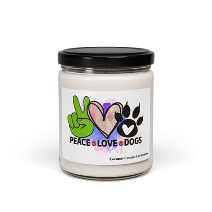 Peace Love Dogs Scented Soy Candle – Perfect Gift for Dog Lovers