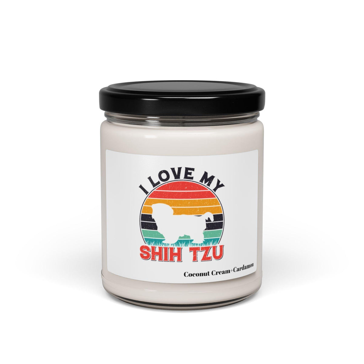 I Love My Shih Tzu With Rainbow Scented Soy Candle - Shih Tzu Gifts