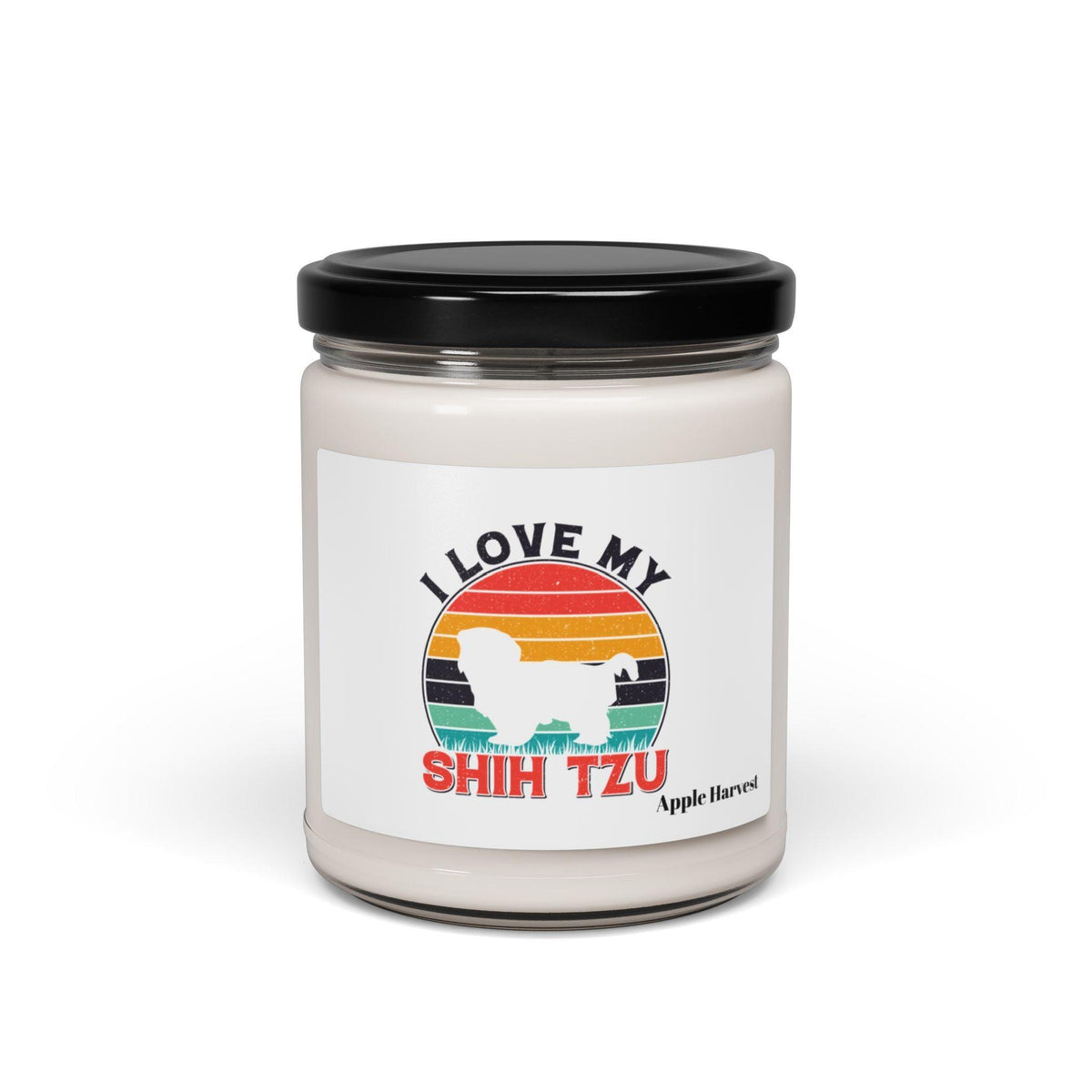 I Love My Shih Tzu With Rainbow Scented Soy Candle - Shih Tzu Gifts