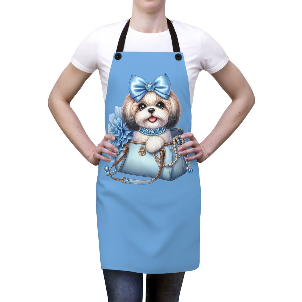 Blue Bow Shih Tzu Apron - Shih Tzu Gifts