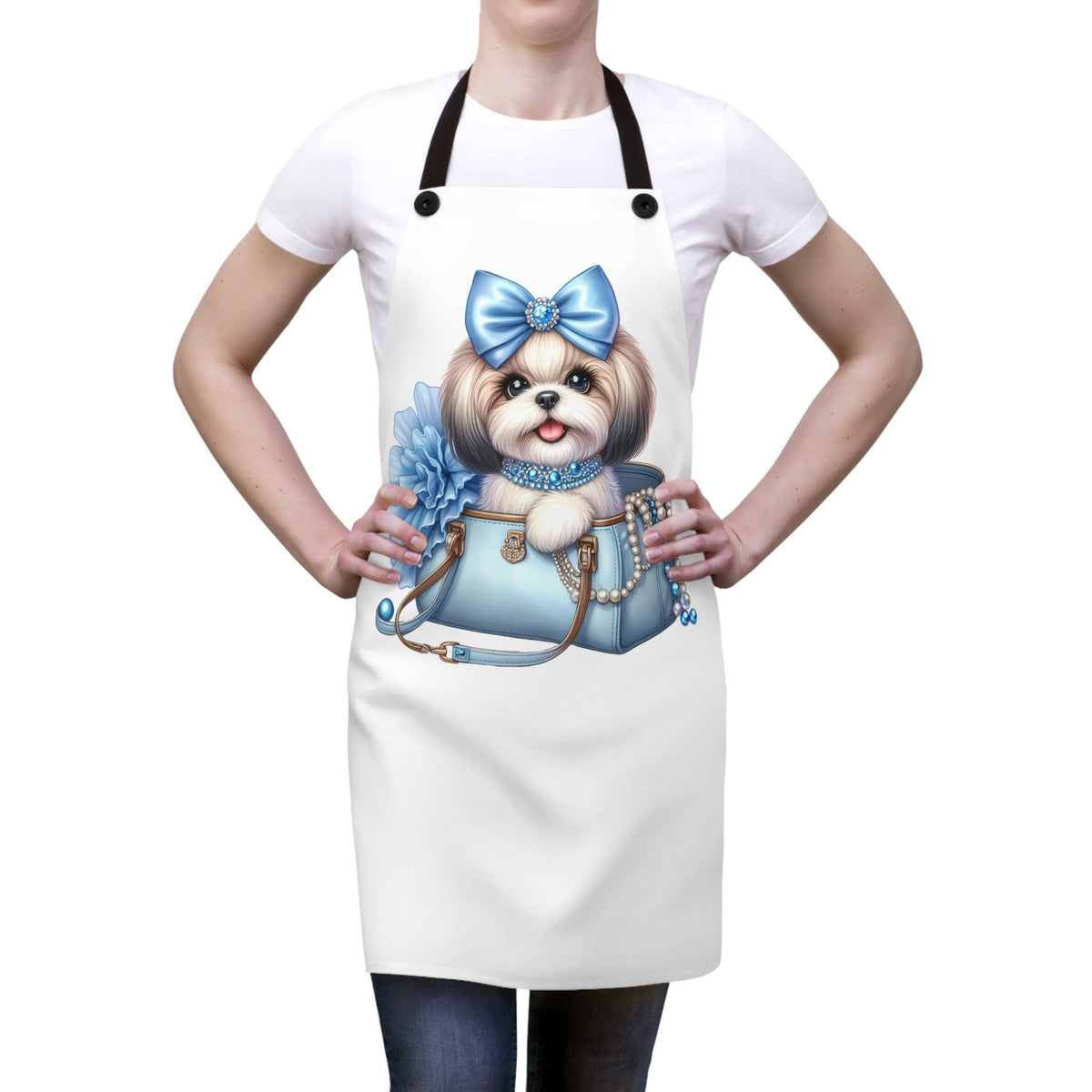 Blue Bow Shih Tzu Apron - Shih Tzu Gifts