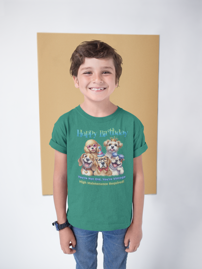 Funny Dog Birthday Youth Tee – You’re Not Old, You’re Vintage!