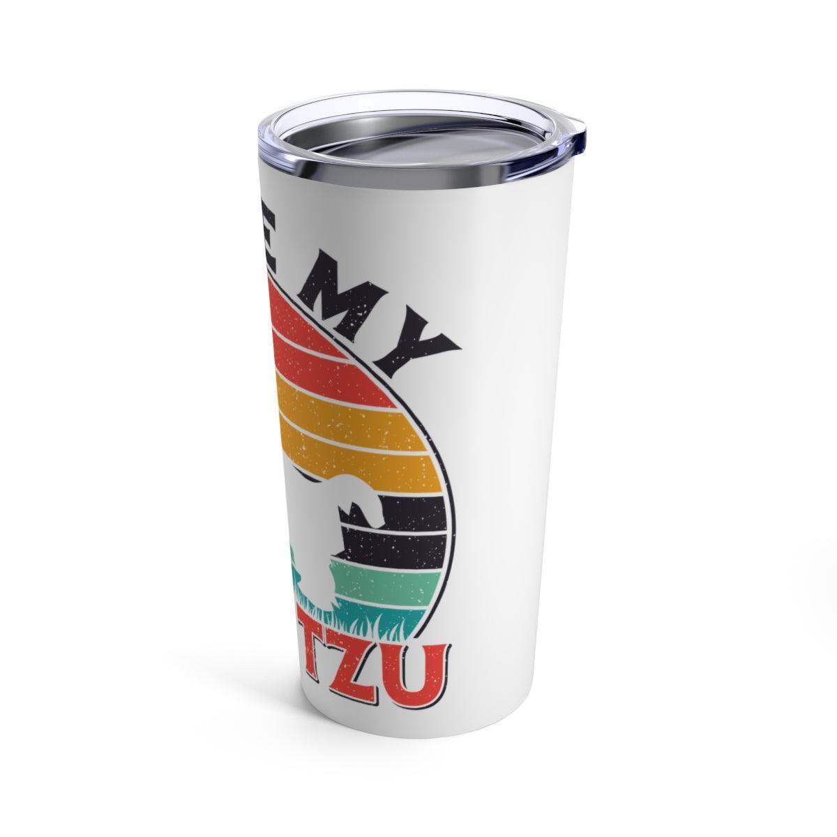 I Love My Shih Tzu With Rainbow Tumbler - Shih Tzu Gifts