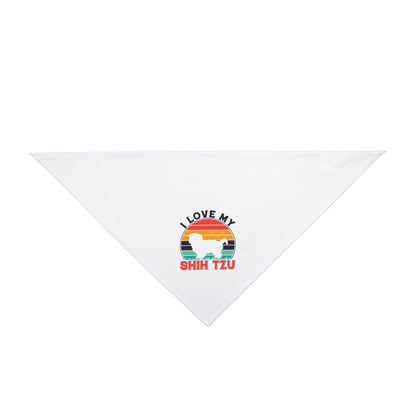 I Love My Shih Tzu With Rainbow Pet Bandana - Shih Tzu Gifts