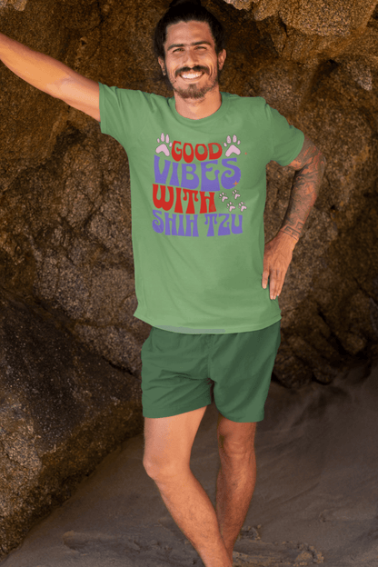 Good Vibes with Shih Tzu T-Shirt – Fun Gift for Shih Tzu Lovers