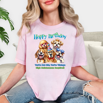 Funny Vintage Dog Birthday T-Shirt – You’re Not Old, Just High-Maintenance