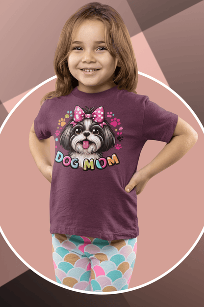 Shih Tzu Dog Mom Youth Short Sleeve Tee - Shih Tzu Gifts