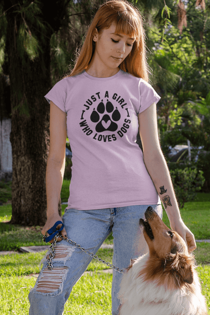 Just a Girl Who Loves Dogs T-Shirt – Perfect Gift for Dog Lovers
