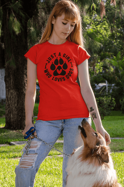 Just a Girl Who Loves Dogs T-Shirt – Perfect Gift for Dog Lovers