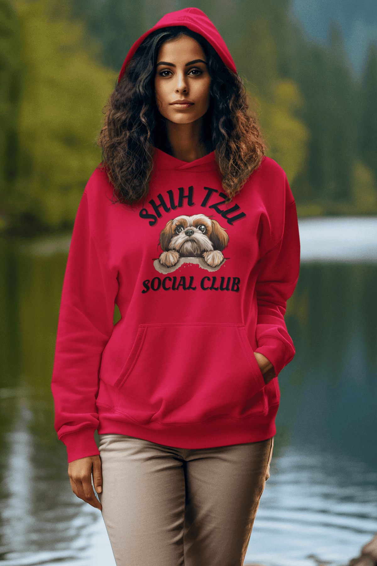 Shih Tzu Social Club Hooded Sweatshirt - Shih Tzu Gifts