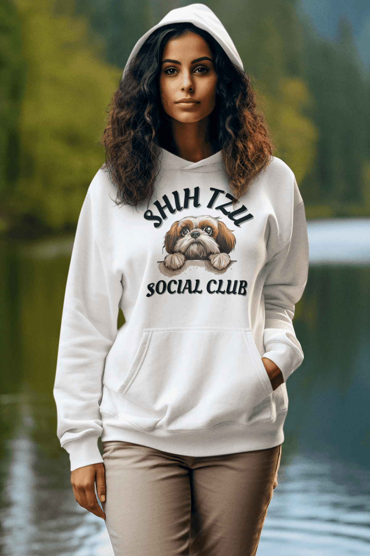 Shih Tzu Social Club Hooded Sweatshirt - Shih Tzu Gifts
