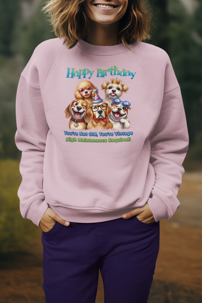 Funny Birthday Dogs Sweatshirt – You’re Vintage, Not Old Gift Idea