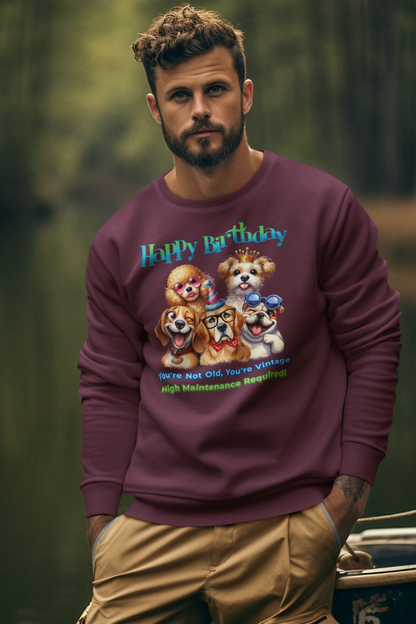 Funny Birthday Dogs Sweatshirt – You’re Vintage, Not Old Gift Idea