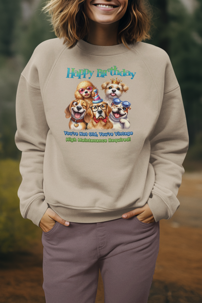Funny Birthday Dogs Sweatshirt – You’re Vintage, Not Old Gift Idea