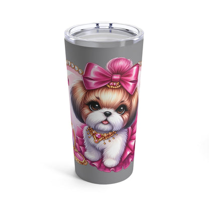 Pink Bow Shih Tzu Tumbler - Shih Tzu Gifts