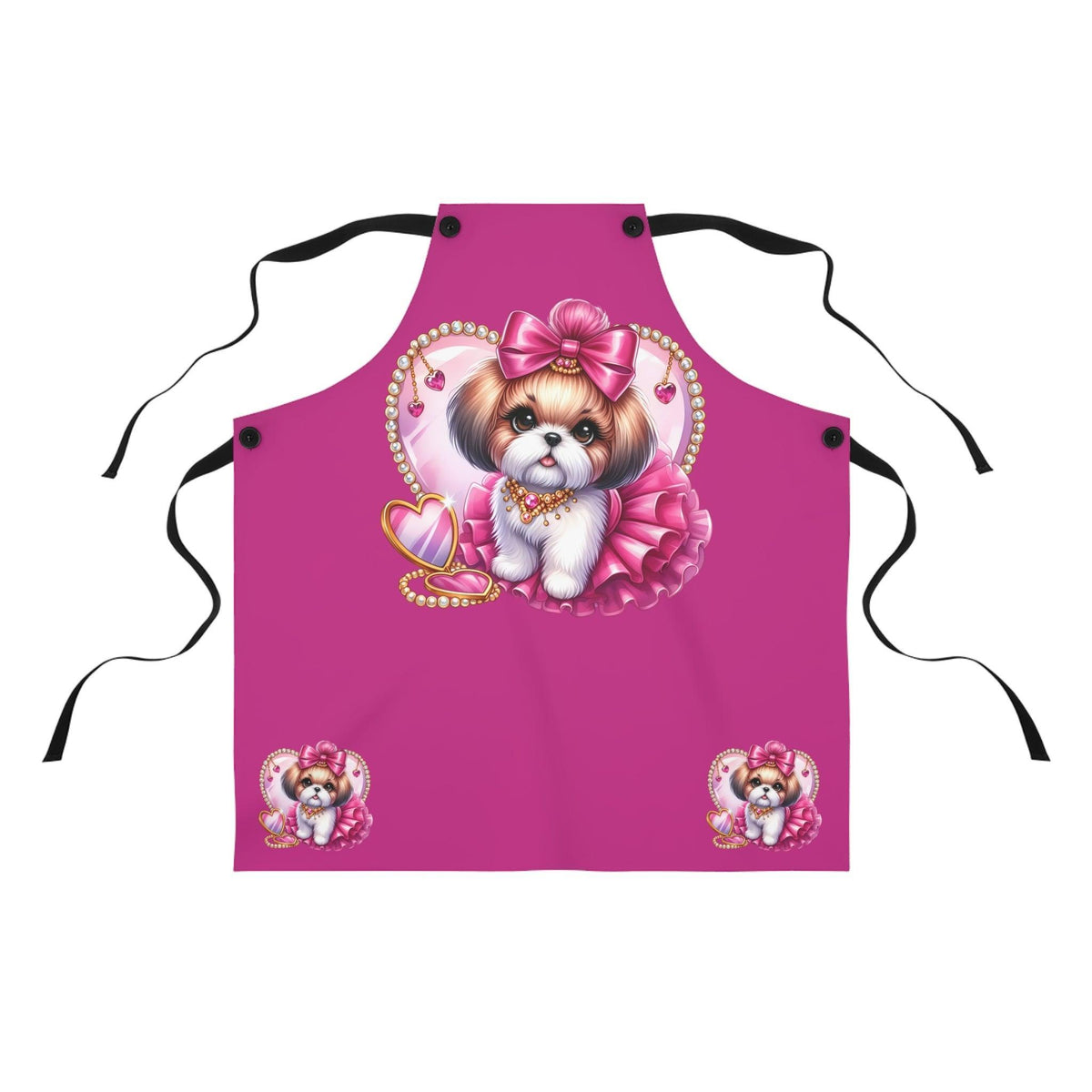 Pink Bow Shih Tzu Apron - Shih Tzu Gifts