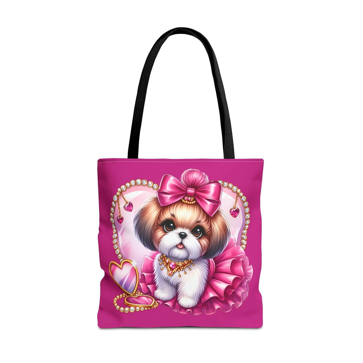 Pink Bow Shih Tzu Tote Bag - Shih Tzu Gifts