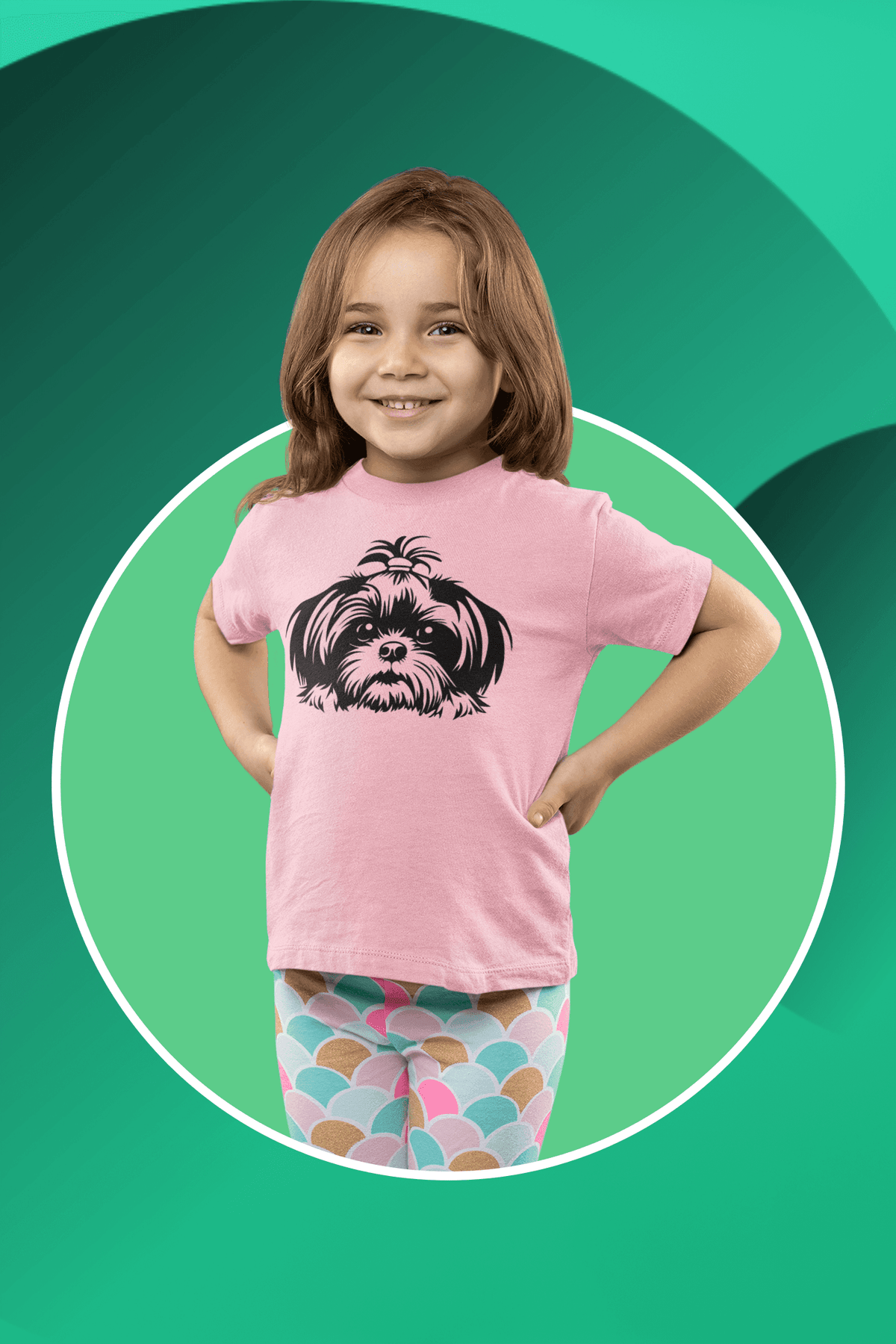 Shih-Tzu-Black-and-White-Youth -Short Sleeve Tee - Shih Tzu Gifts