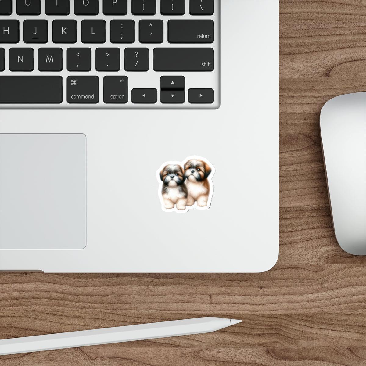 Two Babies Shih Tzu Die-Cut Stickers - Shih Tzu Gifts