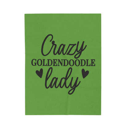 Crazy Goldendoodle Lady Blanket – Soft, Funny Gift for Dog Moms