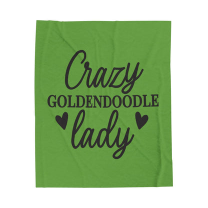 Crazy Goldendoodle Lady Blanket – Soft, Funny Gift for Dog Moms