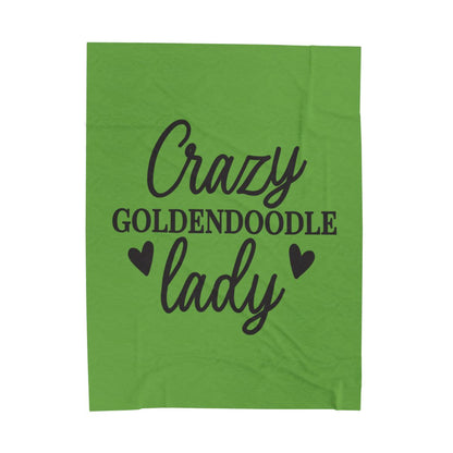 Crazy Goldendoodle Lady Blanket – Soft, Funny Gift for Dog Moms