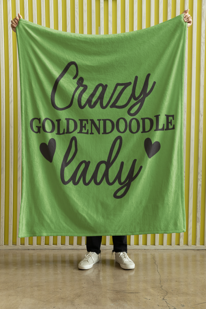 Crazy Goldendoodle Lady Blanket – Soft, Funny Gift for Dog Moms