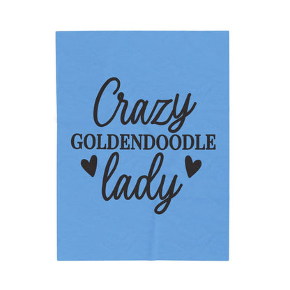 Crazy Goldendoodle Lady Blanket – Soft, Funny Gift for Dog Moms