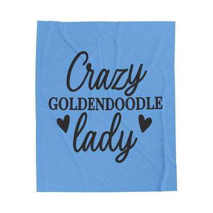 Crazy Goldendoodle Lady Blanket – Soft, Funny Gift for Dog Moms