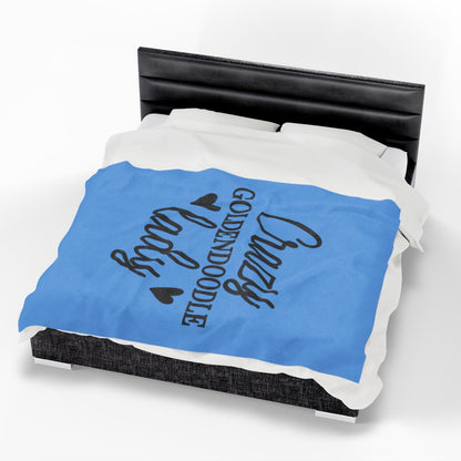 Crazy Goldendoodle Lady Blanket – Soft, Funny Gift for Dog Moms