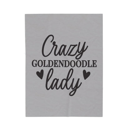 Crazy Goldendoodle Lady Blanket – Soft, Funny Gift for Dog Moms