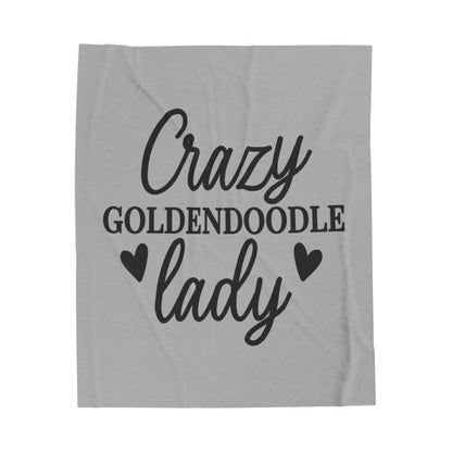 Crazy Goldendoodle Lady Blanket – Soft, Funny Gift for Dog Moms