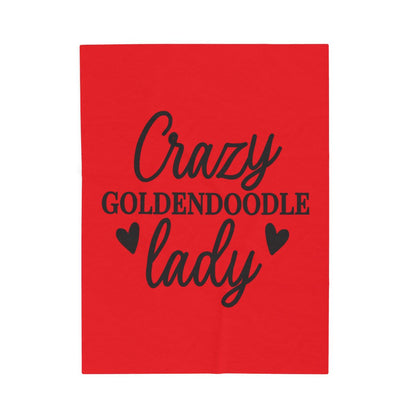 Crazy Goldendoodle Lady Blanket – Soft, Funny Gift for Dog Moms