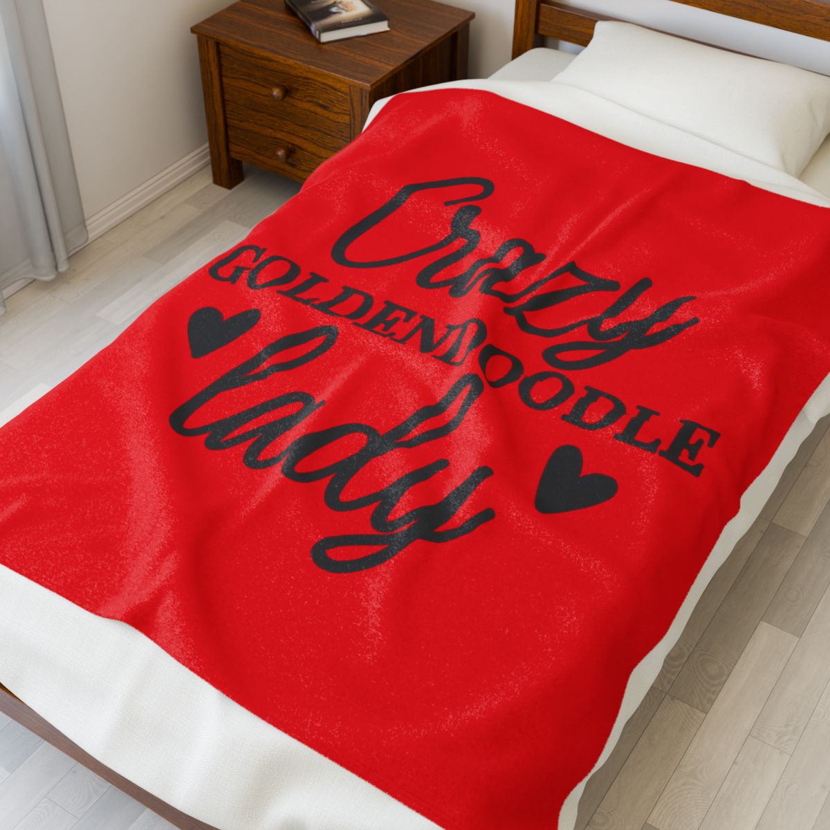 Crazy Goldendoodle Lady Blanket – Soft, Funny Gift for Dog Moms