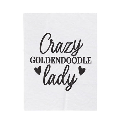 Crazy Goldendoodle Lady Blanket – Soft, Funny Gift for Dog Moms