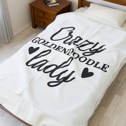 Crazy Goldendoodle Lady Blanket – Soft, Funny Gift for Dog Moms
