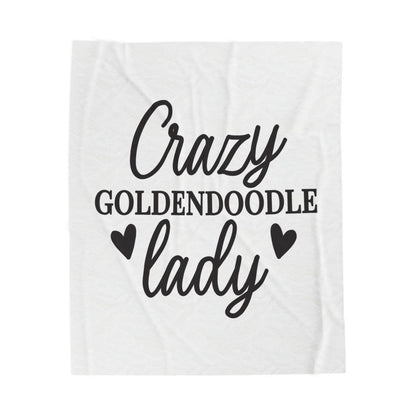 Crazy Goldendoodle Lady Blanket – Soft, Funny Gift for Dog Moms