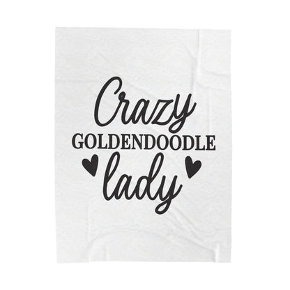 Crazy Goldendoodle Lady Blanket – Soft, Funny Gift for Dog Moms