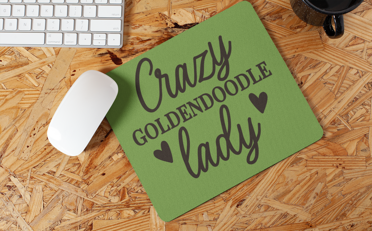 Crazy Goldendoodle Lady Mouse Pad – Fun Gift for Doodle Lovers