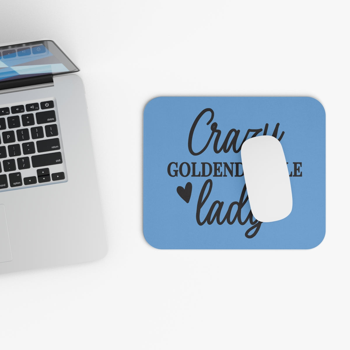Crazy Goldendoodle Lady Mouse Pad – Fun Gift for Doodle Lovers