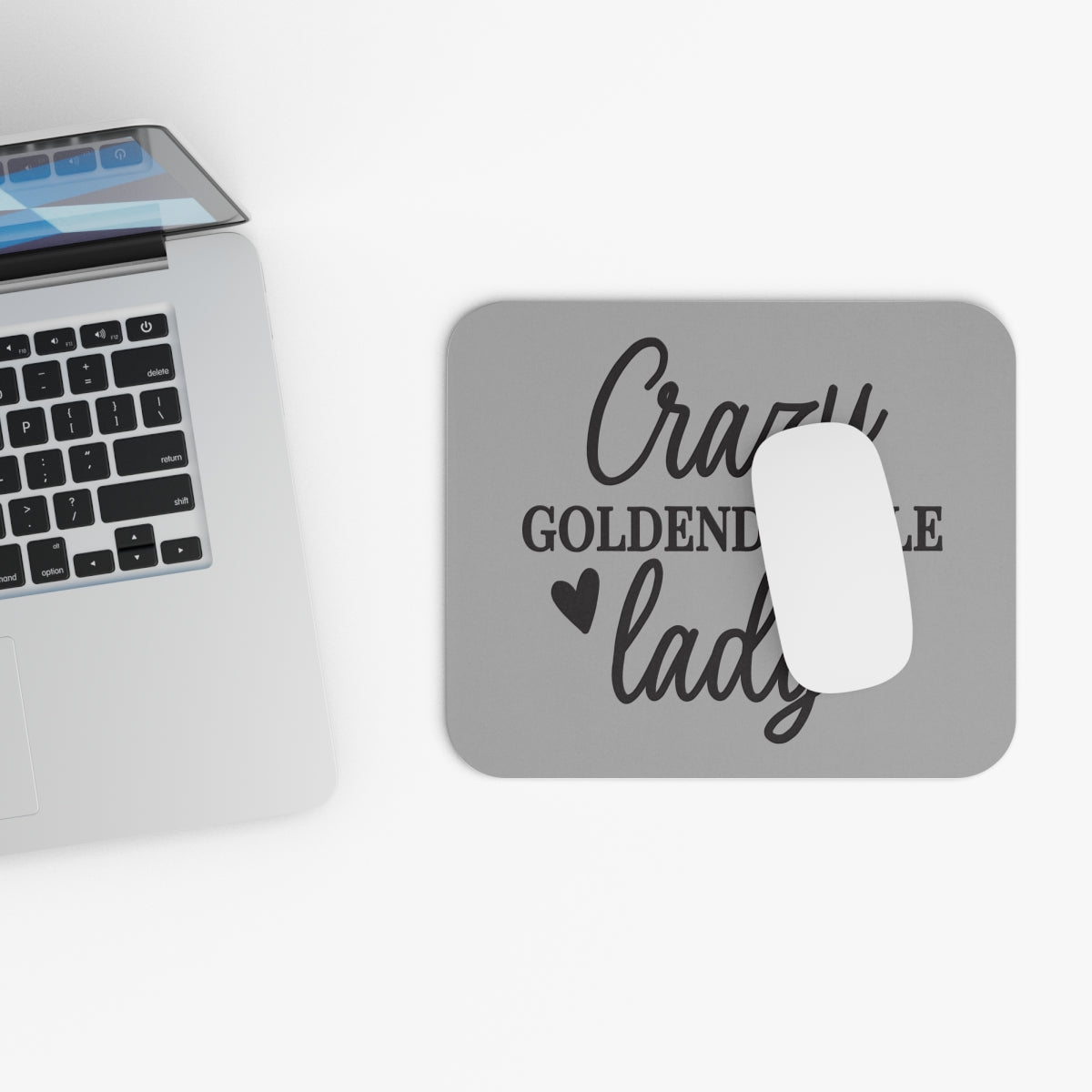 Crazy Goldendoodle Lady Mouse Pad – Fun Gift for Doodle Lovers