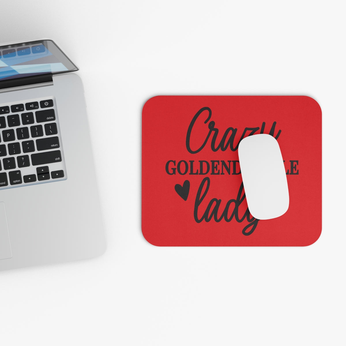 Crazy Goldendoodle Lady Mouse Pad – Fun Gift for Doodle Lovers
